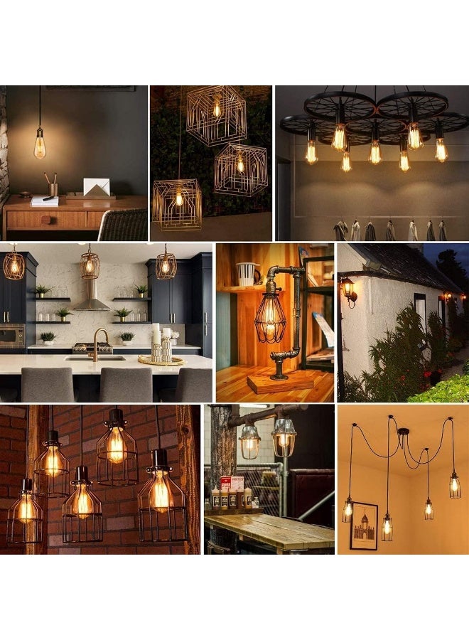 مصباح LED إيديسون فينتاج E27 شكل ST64 بقدرة 6 واط | إضاءة دافئة 2700 كلفن | زجاج شفاف ديكوري | إضاءة محيطية (غير قابل للتعتيم) - Image 5